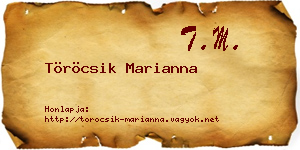 Töröcsik Marianna névjegykártya
